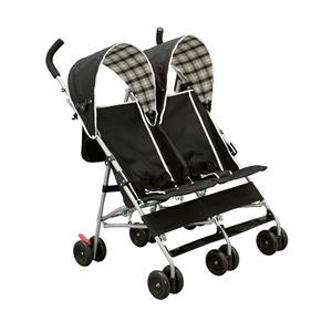 Rental Delta Childrens Products DX Double Side by Side Umbrella Stroller, Black and White Plaid