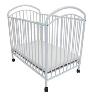 Rental L.A. Baby Classic Arched Mini/Portable Metal Convertible Crib with Mattress, White
