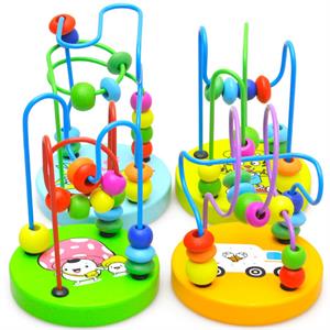 Rental Educational Baby Kids Wooden Around Beads Toy Toddler Infant Intelligence Toys