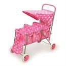Triple strollers Badger Basket Triple Doll Stroller, Pink Polka Dots, Fits Most 18 Dolls  My Life As