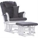 Gliders Storkcraft Tuscany Glider and Ottoman with Lumbar Pillow, White Finish, Choose Your Cushion Color