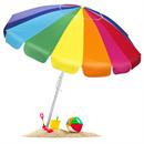 BCP Tilt Rainbow Beach Umbrella W/ Carrying Case  Anchor - Multiple Sizes